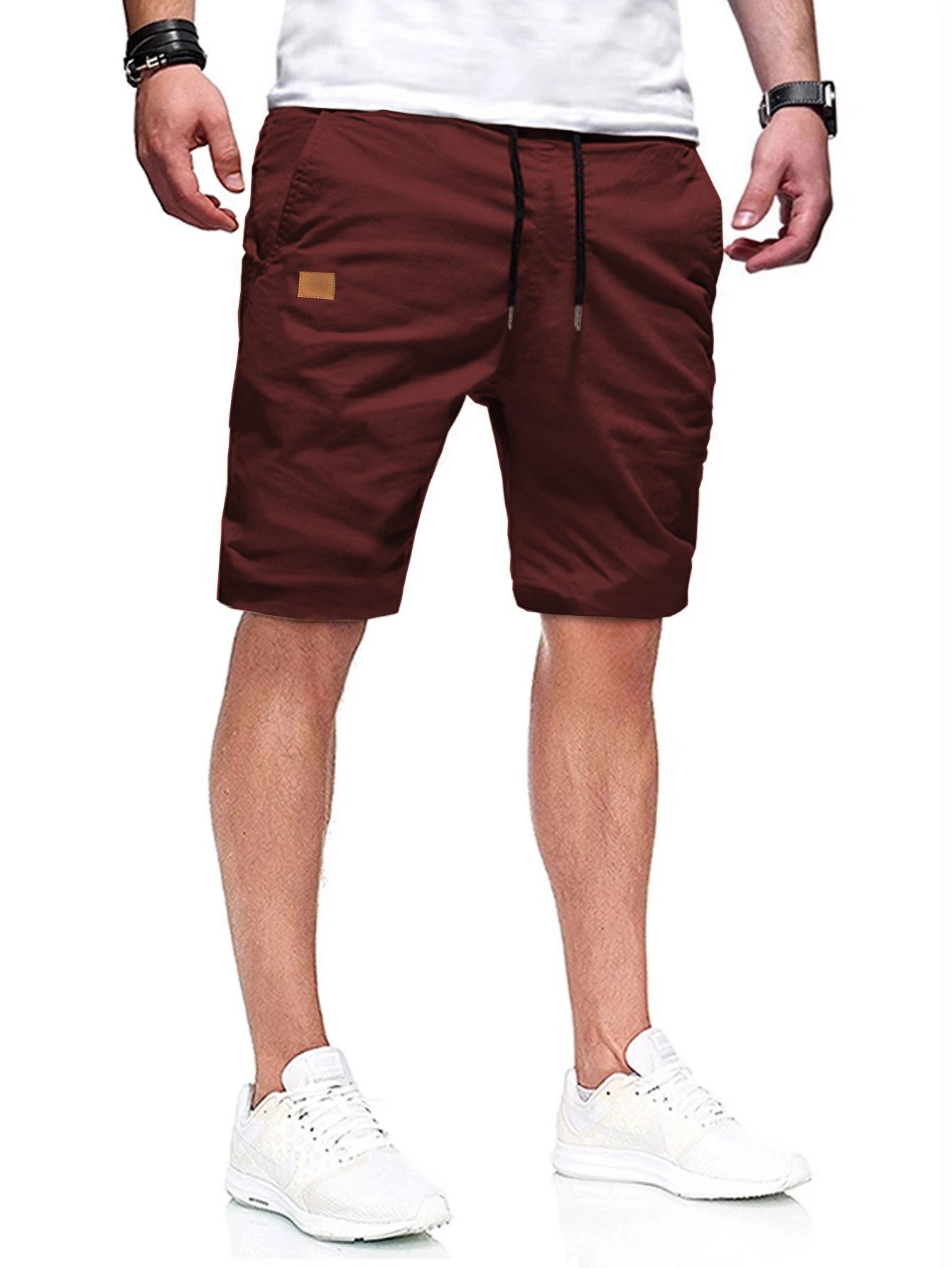 Novo verão masculino casual curto, bermuda, fitness jogging curto, vintage cintura elástica shorts de carga