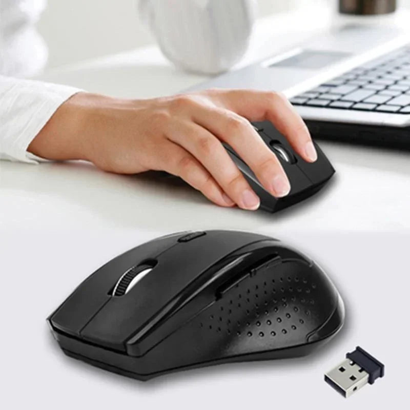 Mouse gamer sem fio de 2,4 GHz para computador, mouse para jogos com receptor USB, acessórios para laptop