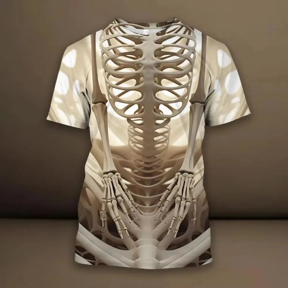 2024 verão nova camiseta masculina harajuku aranha crânio 3d impresso camiseta roupas masculinas moda punk t casual street wear camiseta