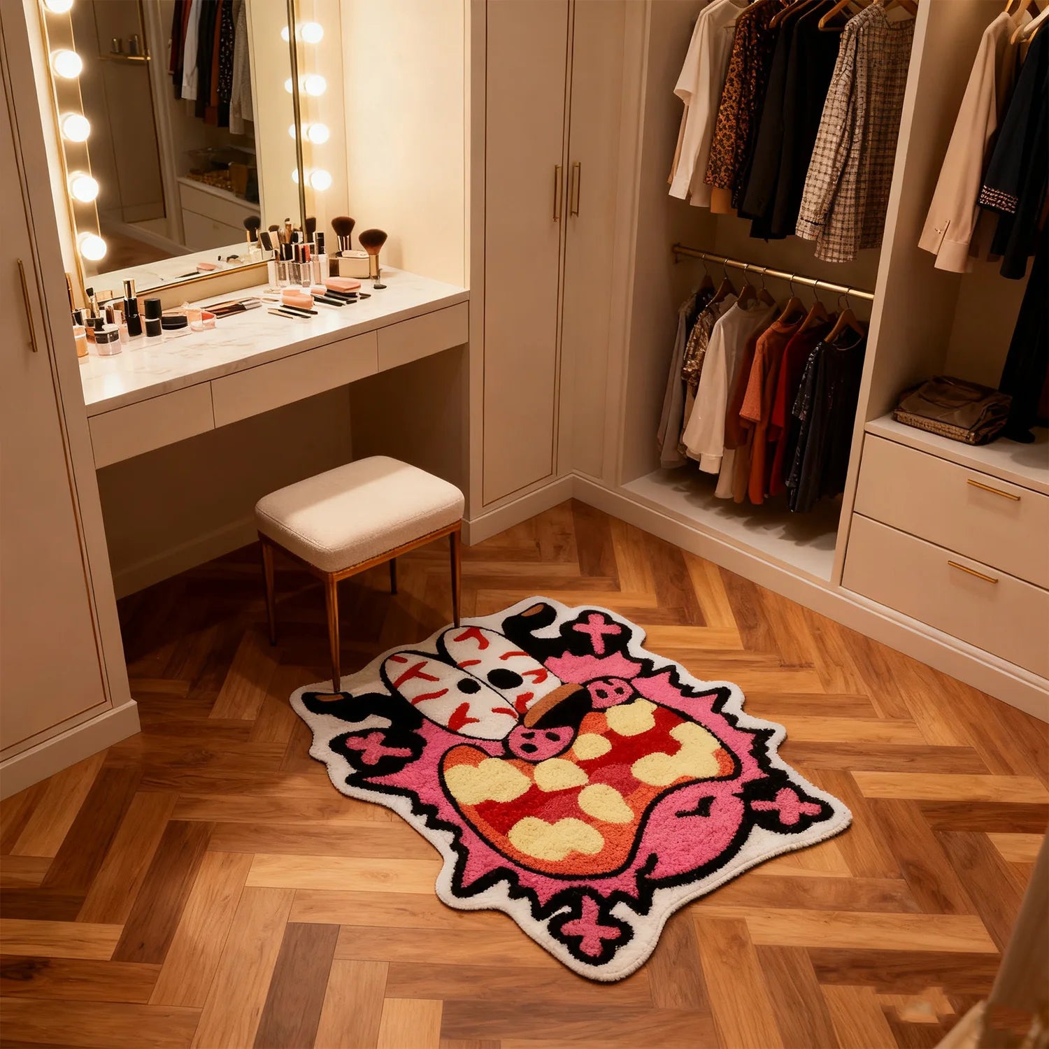 Tapete Decorativo Divertido em Forma de Cartoon VIKAMA, Tapete Plush Único para Quarto e Sala de Estar, Decoração para Casa