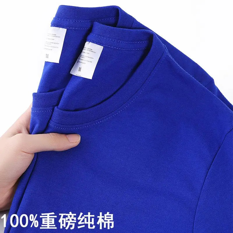 100% Algodão T-shirt Dos Homens Mulheres Cor Sólida O Pescoço de Manga Curta Tops Verão Coreano Solto Meia-manga T Shirt Unisex M-4XL