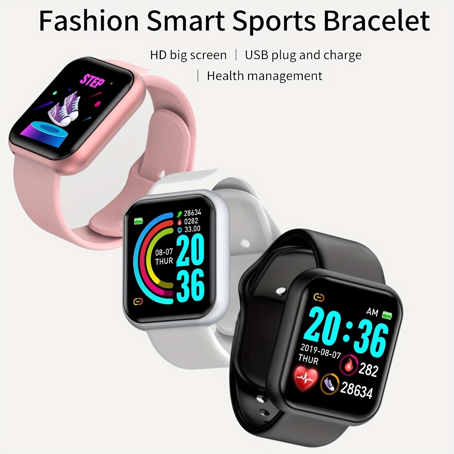 Novo relógio inteligente para homens relógio de pulso feminino fitness esporte pulseira bluetooth conectado telefone player controle música relógios digitais