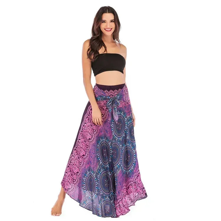 Sexy verão longo boho inferior saia feminina vintage casual ropa mujer faldas solta moda y2k maxi saias roupas femininas saia jupe