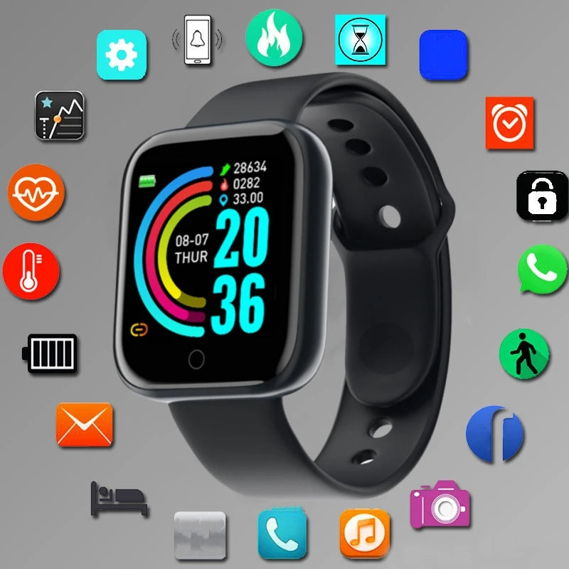 Novo relógio inteligente para homens relógio de pulso feminino fitness esporte pulseira bluetooth conectado telefone player controle música relógios digitais