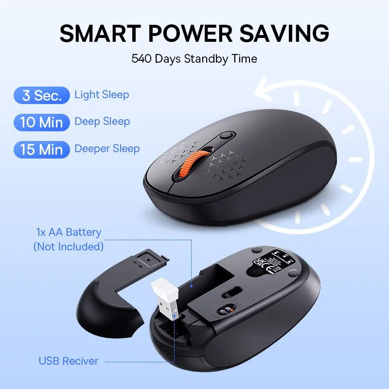 Baseus-F01B Mouse Bluetooth sem fio, Mouse 2.4G, 1600 DPI, Clique Silencioso para MacBook, Tablet, Laptop, PC, Acessórios para Jogos, Bluetooth 5.0