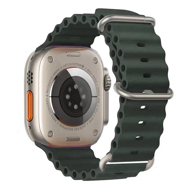 Pulseira oceano para apple watch ultra 2 band 49mm 10 9 8 7 45mm 41mm pulseira de silicone iwatch 6 5 4 3 se 44mm 40 42mm banda