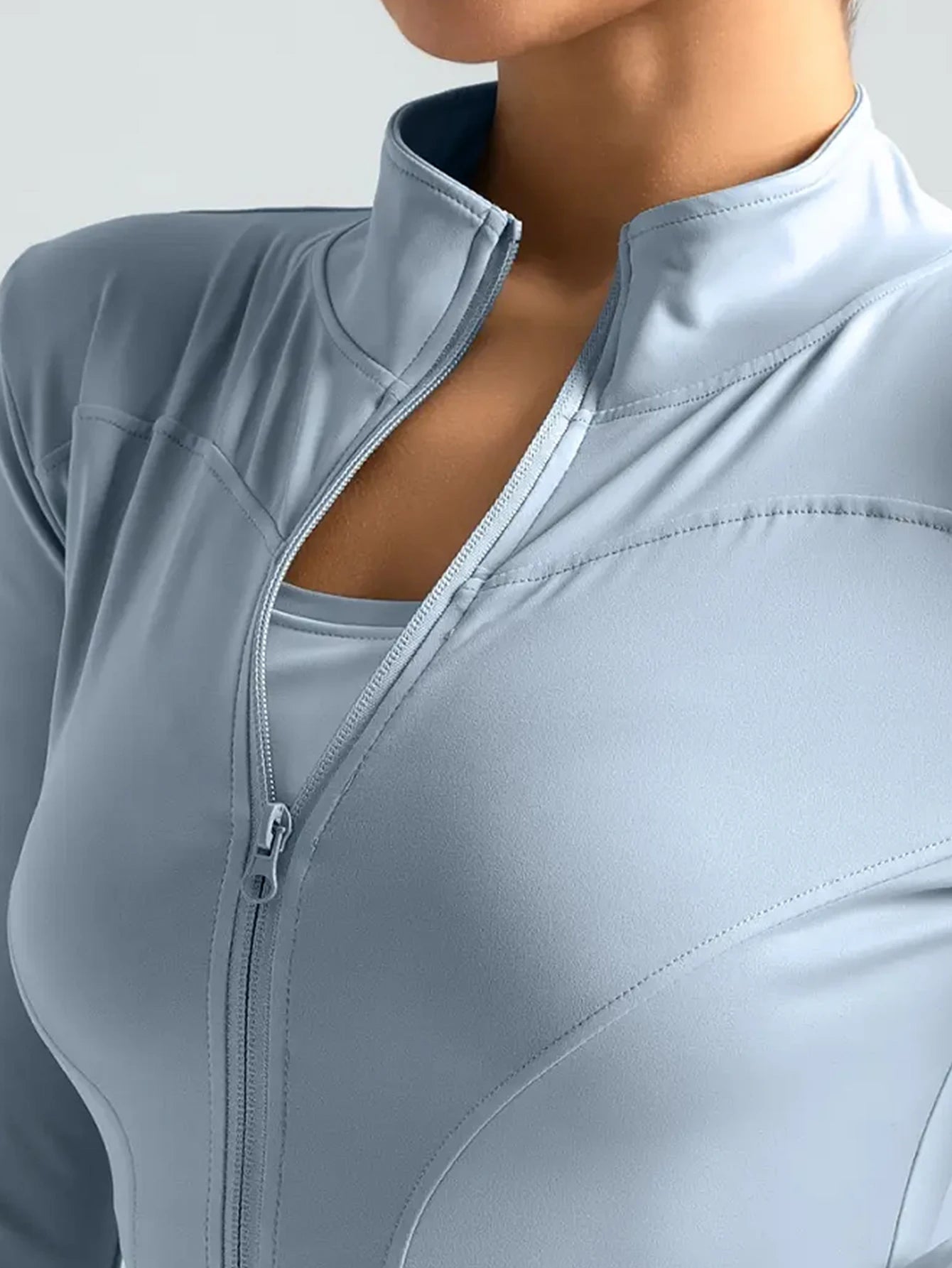 Roupa de fitness de manga comprida feminina internet celebridade emagrecimento gola alta jaqueta esportiva roupas de treinamento emagrecimento correndo
