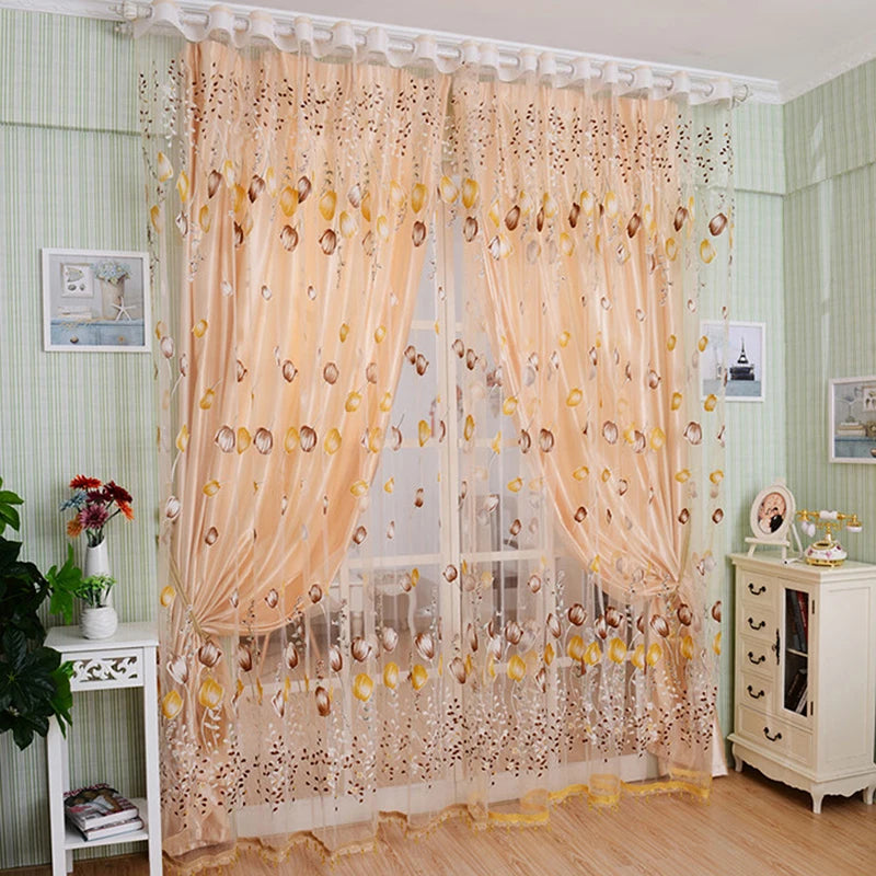 1pc moderno tulipa janela tela sala de estar quarto porta cozinha cortina decoração para casa suprimentos
