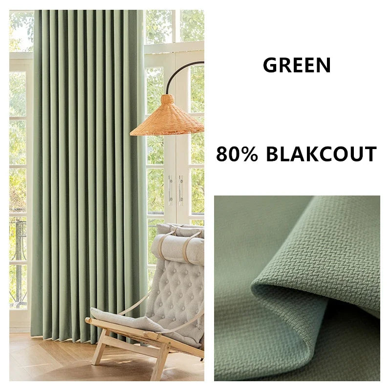 Cortinas jacquard dupla face espessadas, personalizadas, 310cm de altura, cor sólida, 80%-90%, cortinas blackout para sala de estar e quarto