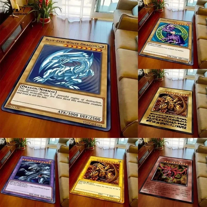 Yu-gi-oh olhos azuis dragão branco anime antiderrapante tapete dos desenhos animados para sala de estar quarto área decorativa presente perfeito