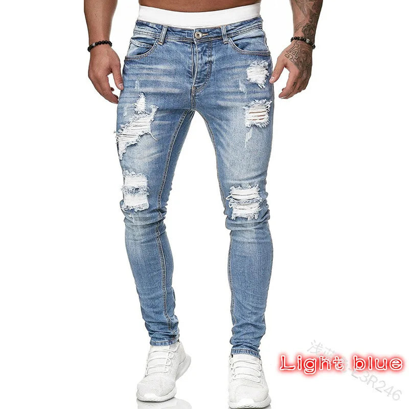 2024 calças de brim masculinas bolsos sólidos estiramento denim calças retas primavera verão negócios calças casuais diário streetwear roupas masculinas