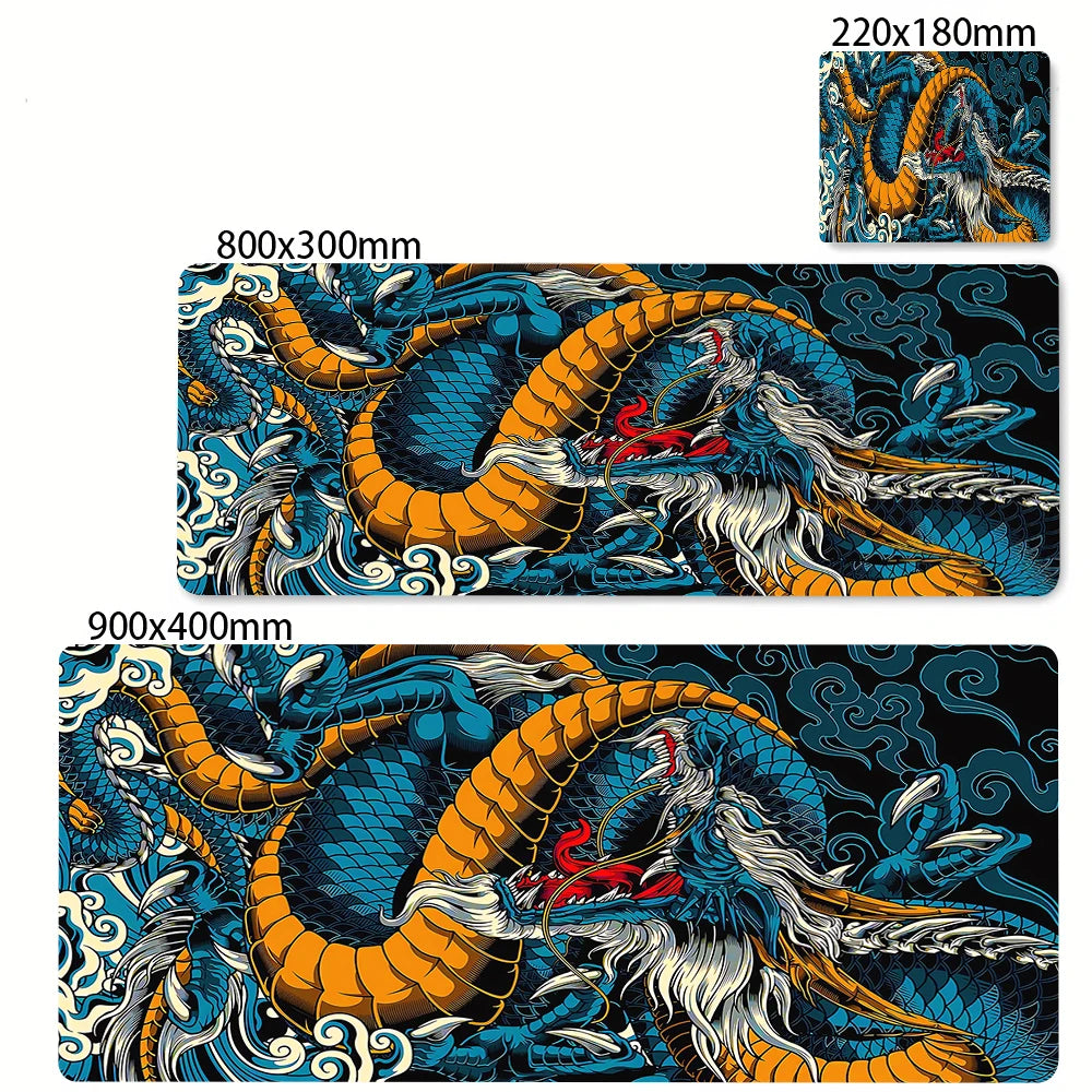 Preto e branco dragão grande mouse tapete de jogos mousepad grande base de borracha mouse pad roxo deskpad eyboard tapetes mousepads 400x900