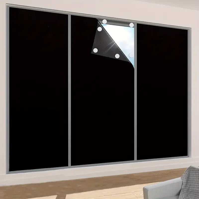 95-98% cortina blackout diy portátil viagem removível bloqueio mais escuro filme de janela pano auto-adesivo tons de janela