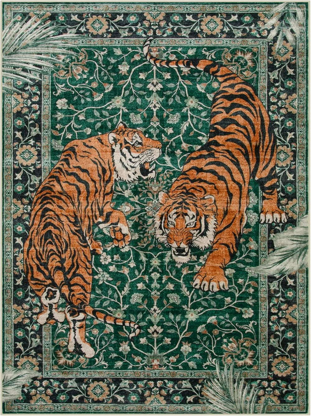Tapete para sala de estar, selva, tigre, decoração de casa, área grande, quarto, lavável, máquina de café, cozinha