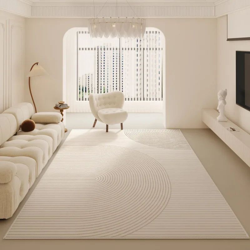 Luxo minimalista sala de estar tapete cor creme grande área para sofá quarto decoração casa