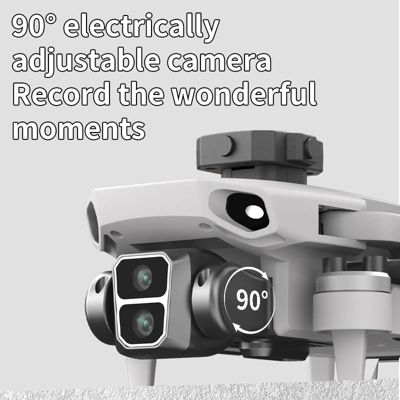 L106 drone 8k hd câmera dupla 5g wifi fpv motor sem escova evitar obstáculos com tela de controle remoto quatro eixos dron brinquedos presentes