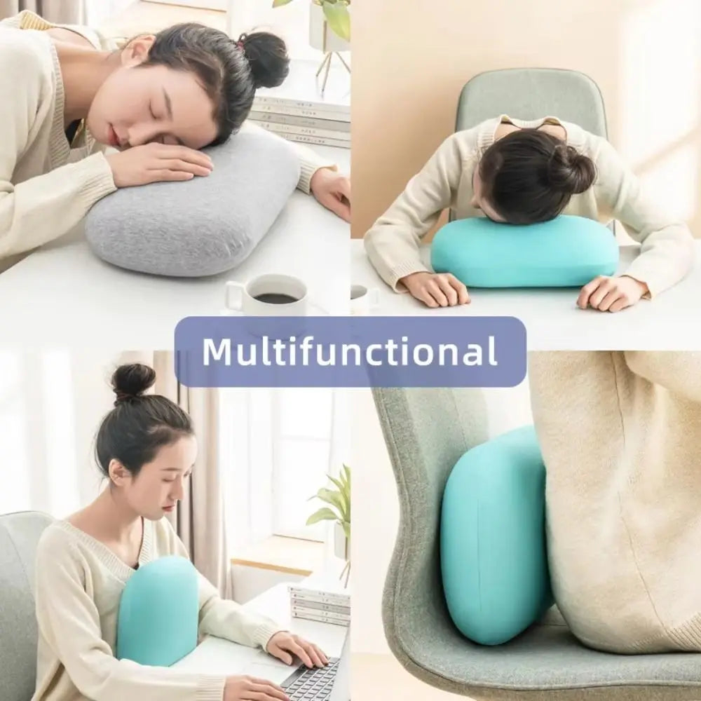 Travesseiro de cochilo esponja portátil macaron cor travesseiro de pescoço macio multifuncional suporte cervical viagem travesseiro de dormir escritório