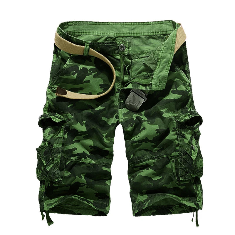 Novos Shorts Cargo Camuflados Masculinos Tamanho EUA 2026 - Estilo Militar Solto e Fresco para o Verão