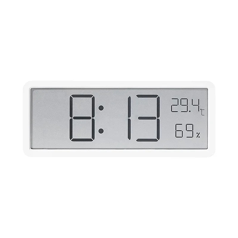 Tela lcd relógio de parede digital tempo temperatura umidade exibição relógio eletrônico desktop relógio digital alimentado por bateria