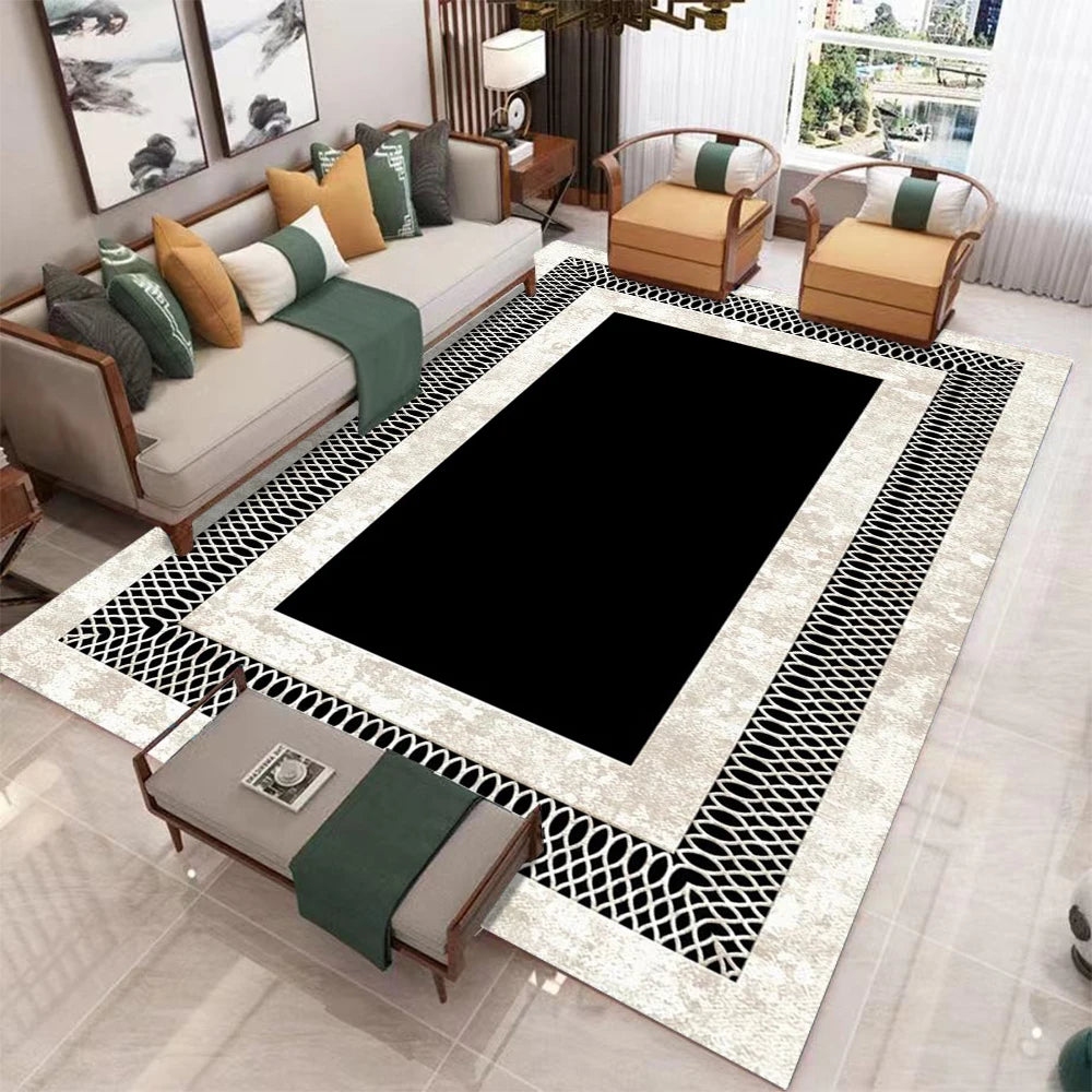 Tapetes geométricos nórdicos de luxo, sala de estar, para quarto, sofá, mesa ao lado de grande área, decoração de casa, tapete