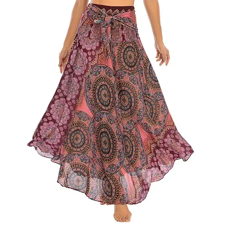 Sexy verão longo boho inferior saia feminina vintage casual ropa mujer faldas solta moda y2k maxi saias roupas femininas saia jupe