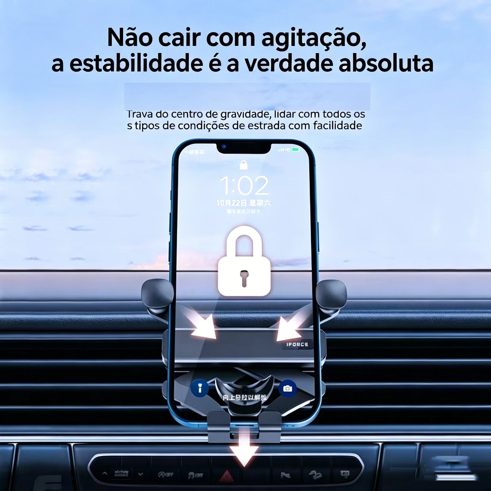 Suporte Smartphone Veicular Ar-Condicionado Articulado