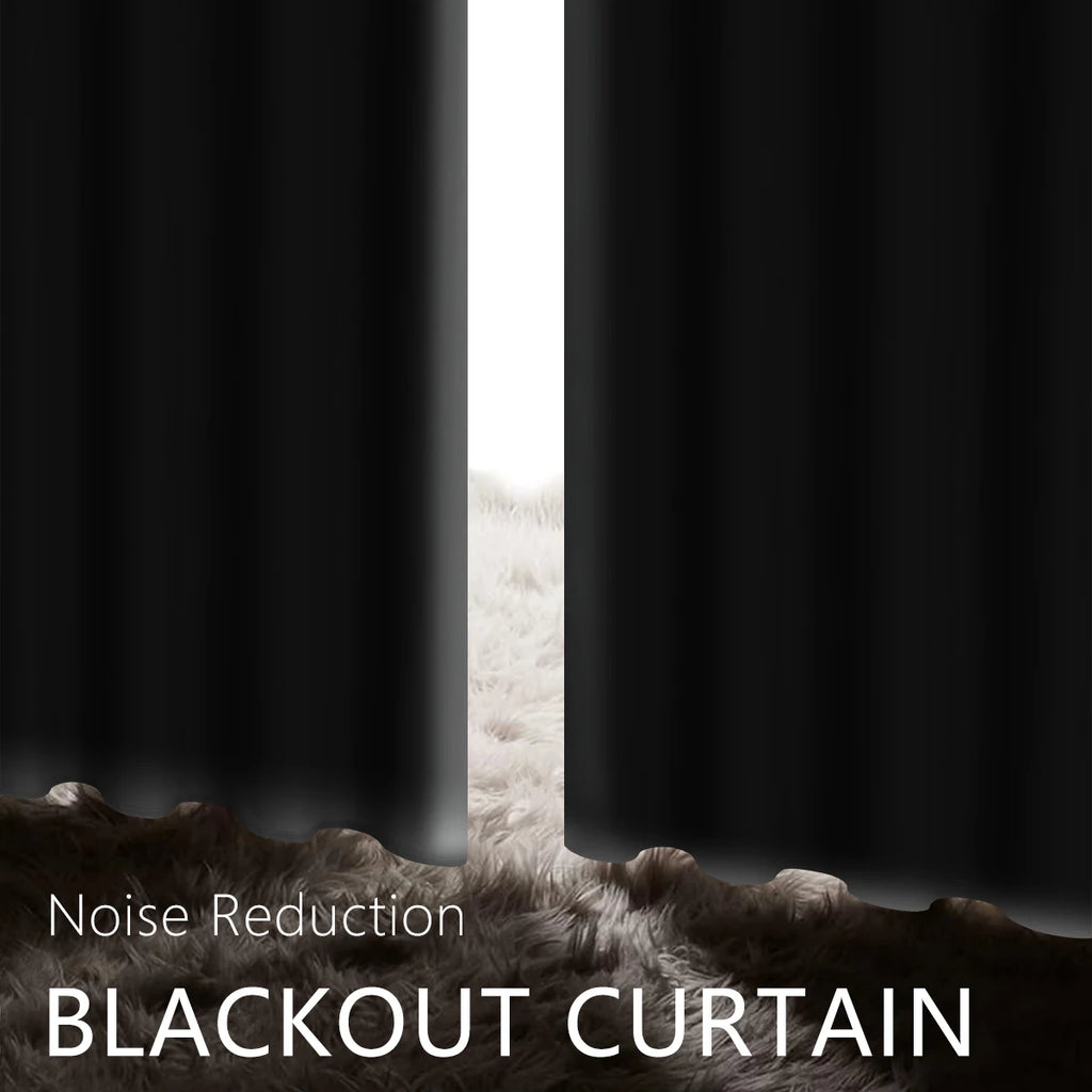 Cortinas Blackout Sólidas 100% com Ilhoses, Cortinas de Privacidade Total para Quarto, Lindas Cortinas para Sala de Estar