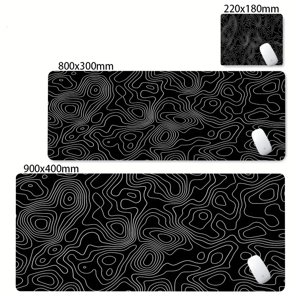 Grande tapete de mouse preto e branco mousepad jogos mousepads de borracha teclado tapetes abstrato mesa strata líquido escritório mouse pads