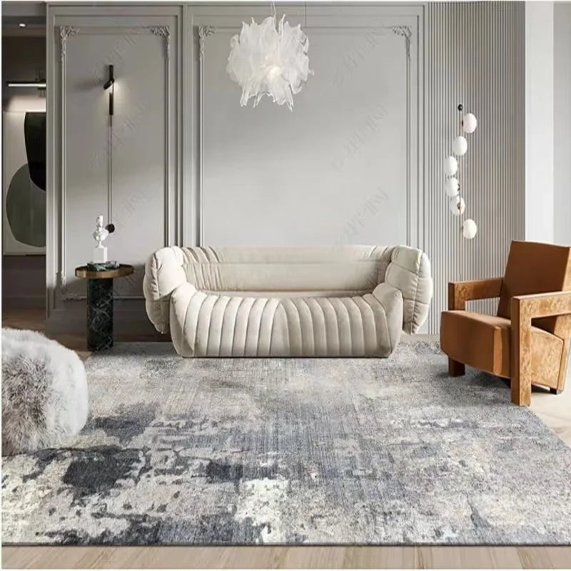 Moderno simples sala de estar decoração tapete grande área macia lounge tapete cinza nórdico para o quarto lavável anti-deslizamento tapete