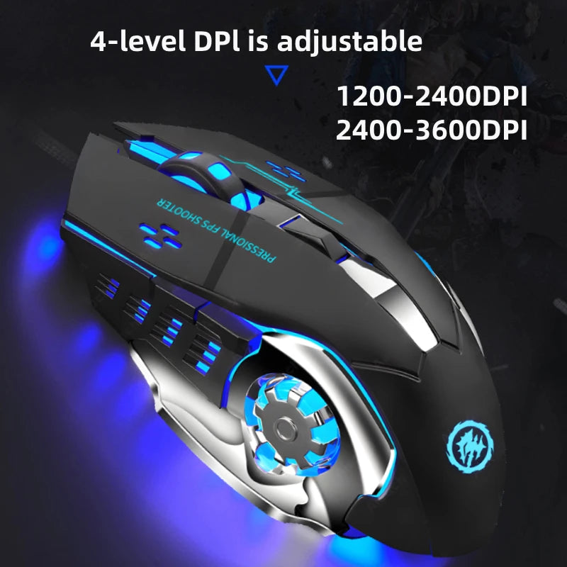 Rato sem fio recarregável para jogos, computador silencioso, bluetooth, 2.4g, usb, retroiluminação mecânica, pc gamer, mouse para computador