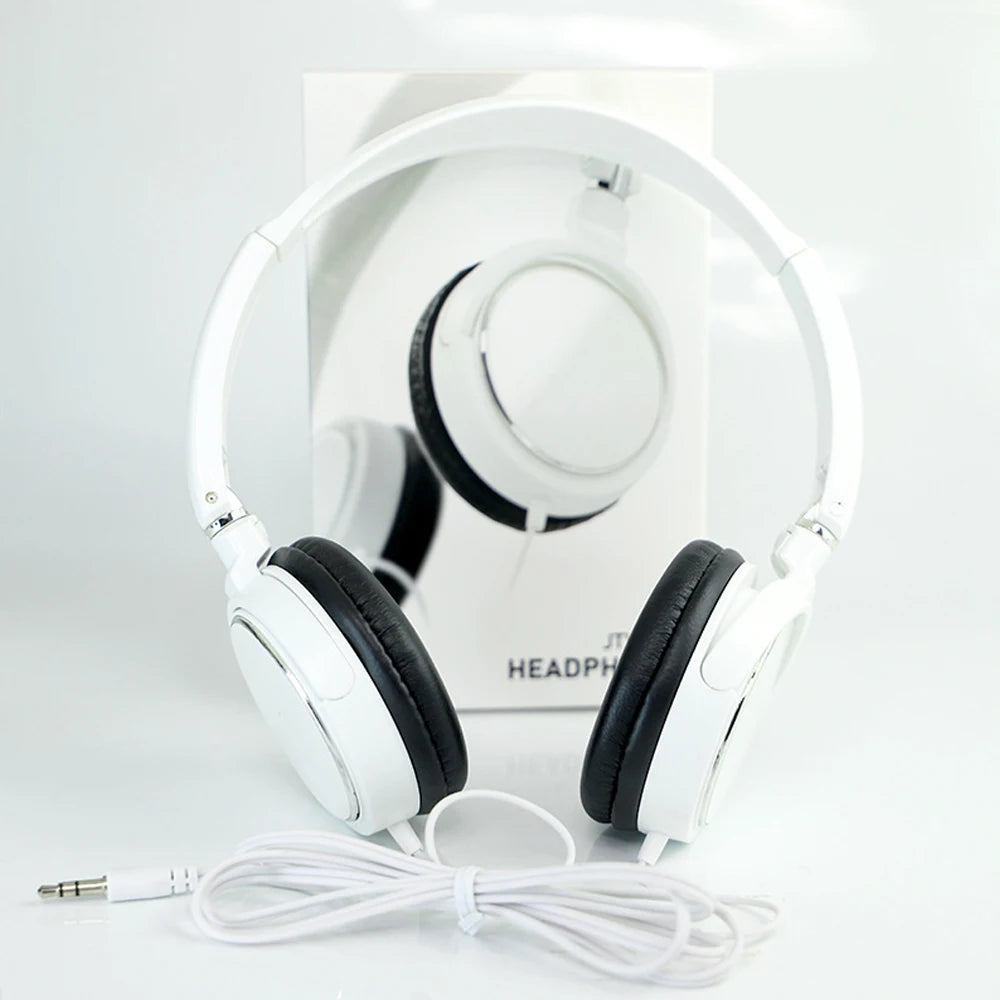 Fone de ouvido articulavel 3.5mm com fio fones de ouvido dobrável HEADSET ajustável baixo estéreo moda música suprimentos para mp3 host todos os smartphones