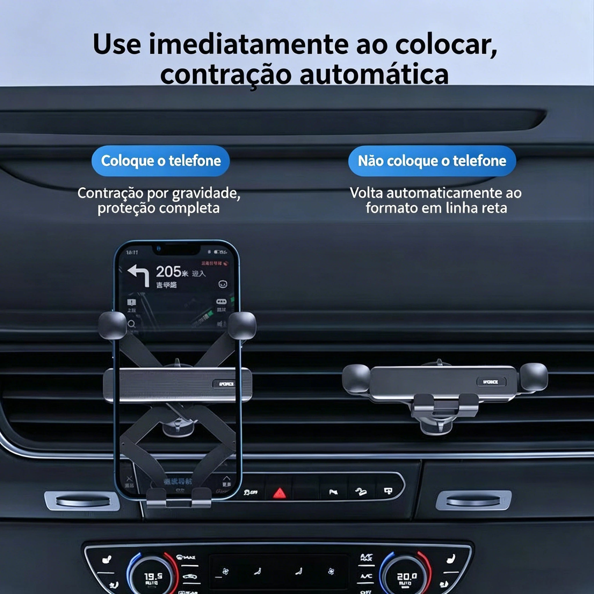 Suporte Smartphone Veicular Ar-Condicionado Articulado