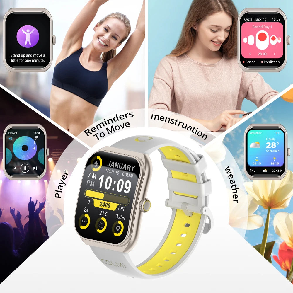 Novo colmi p86 1.93 "amoled smartwatch masculino gerenciador de saúde bluetooth chamada ip68 à prova dip68 água relógio inteligente feminino para xiaomi ios telefone