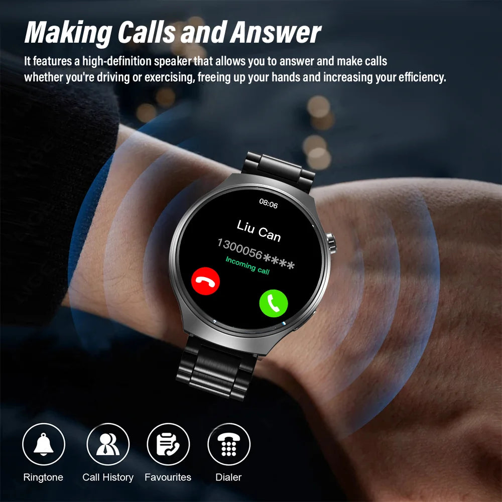 G.l wear 2025 novo relógio inteligente masculino display hd rastreamento de saúde bluetooth chamando assistente de voz esportes smartwatch