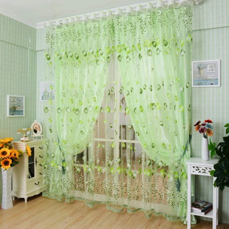 1pc moderno tulipa janela tela sala de estar quarto porta cozinha cortina decoração para casa suprimentos