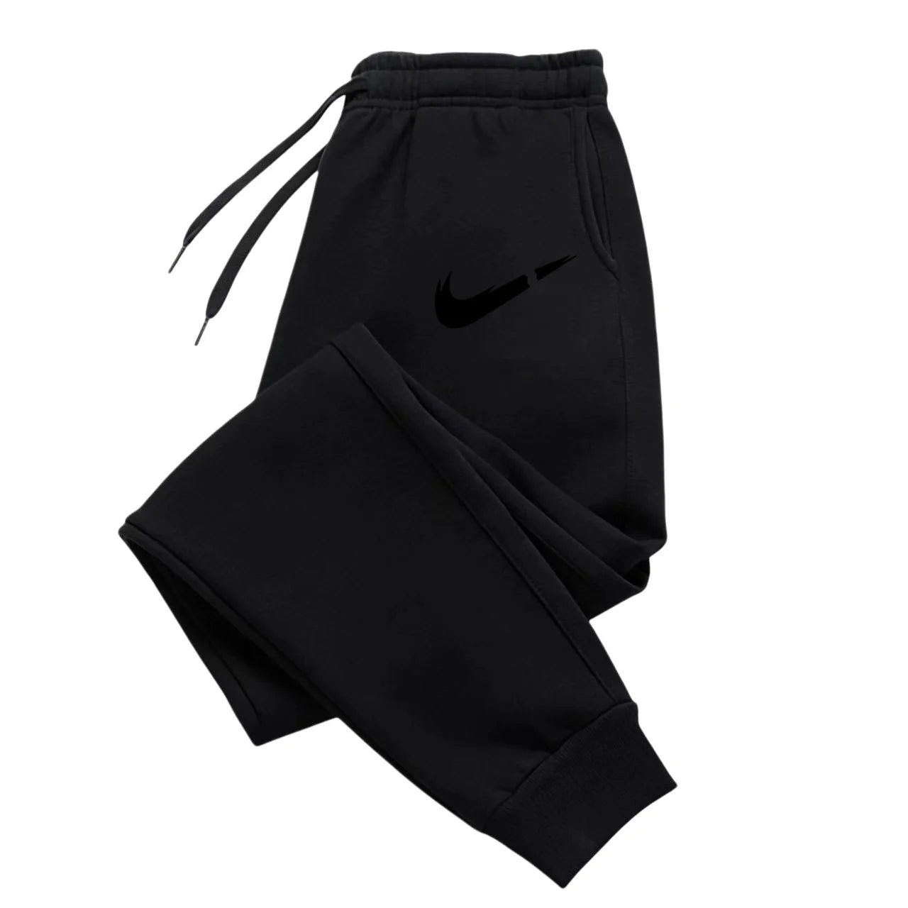 Calças com logotipo estampado, calças esportivas masculinas da moda, calças esportivas com cordão, calças casuais soltas, calças esportivas por atacado.
