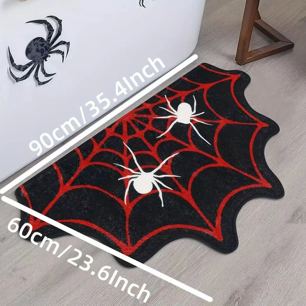 Viakma halloween aranha web tapete decorativo banheiro antiderrapante absorção pé sala de estar varanda quarto porta tapete