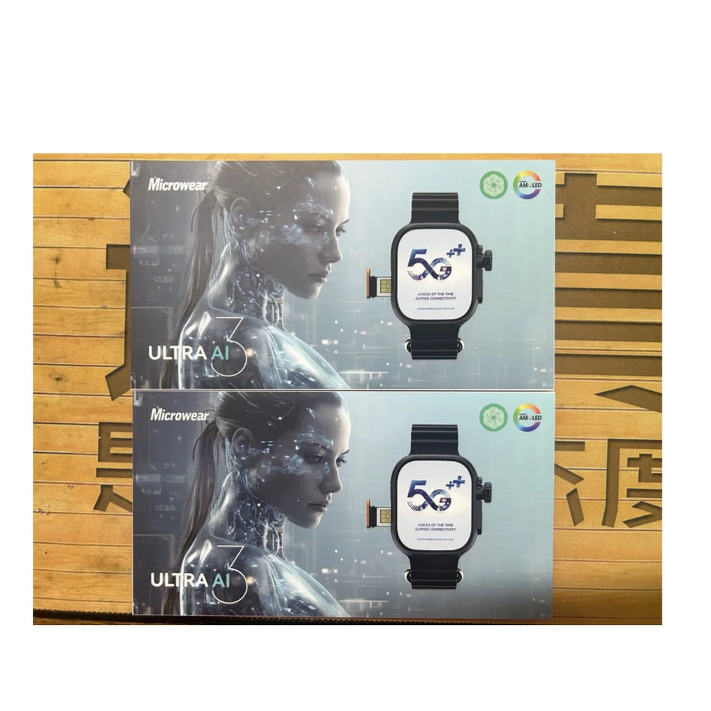 Microwear Ultra Ai3 Smartwatch 5G 180 °   Câmera rotativa Google Play GPS WIFI 2.2 polegadas Amoled HD Display 4G Chamando Smartwatch Masculino