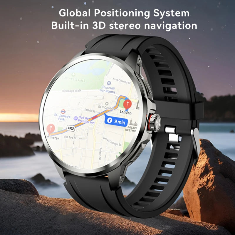Smartwatch 4G com 16GB+256GB de RAM, tela AMOLED de 1,95 polegadas, bateria de 2100mAh, câmera de 900W, GPS, Wi-Fi, download de aplicativos Google, Android 9.0.