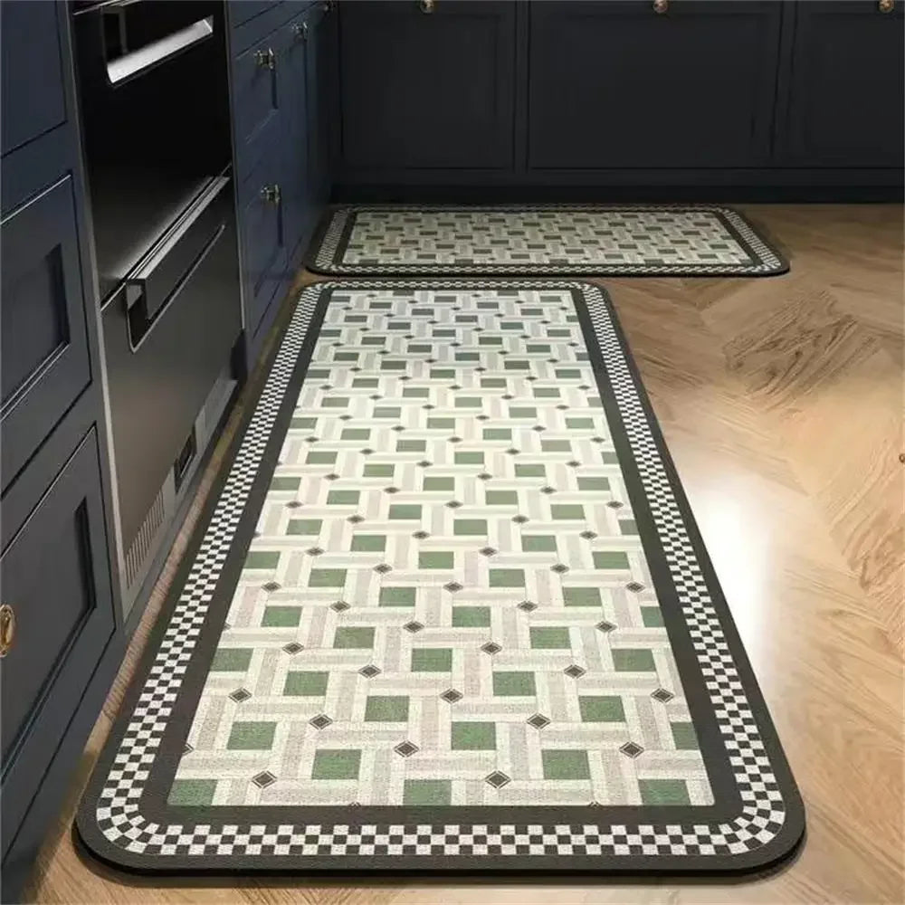 VIKAMA 1/2 peças Tapete Vintage para Cozinha, Sala de Estar, Quarto, Tapete de Corredor Antiderrapante, Capacho de Entrada, Decoração para Casa