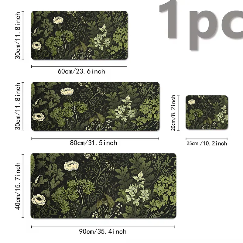 Lindas almofadas florais grande mouse pad para jogos com base de borracha antiderrapante design de costura precisa lavável e durável para uso em escritório