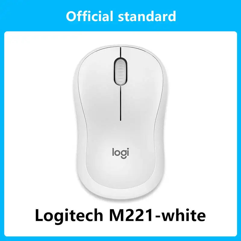 Logitech M221 Mouse sem fio com som leve, laptop, computador desktop, escritório, casa, pequeno, silencioso, portátil