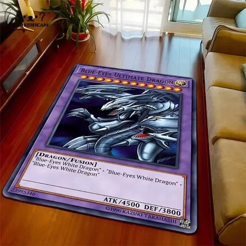 Yu-gi-oh olhos azuis dragão branco anime antiderrapante tapete dos desenhos animados para sala de estar quarto área decorativa presente perfeito