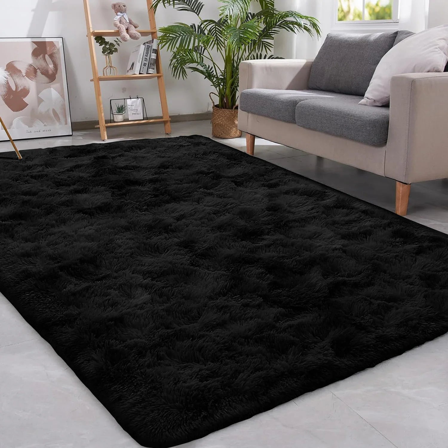 Tapete macio e fofo VIKAMA, tapete felpudo antiderrapante, ideal para quartos, salas de estar e quartos infantis como decoração de casa