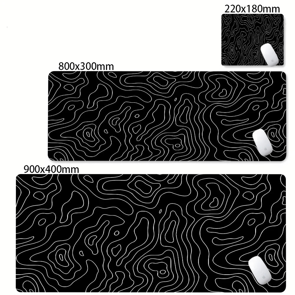 Grande tapete de mouse preto e branco mousepad jogos mousepads de borracha teclado tapetes abstrato mesa strata líquido escritório mouse pads
