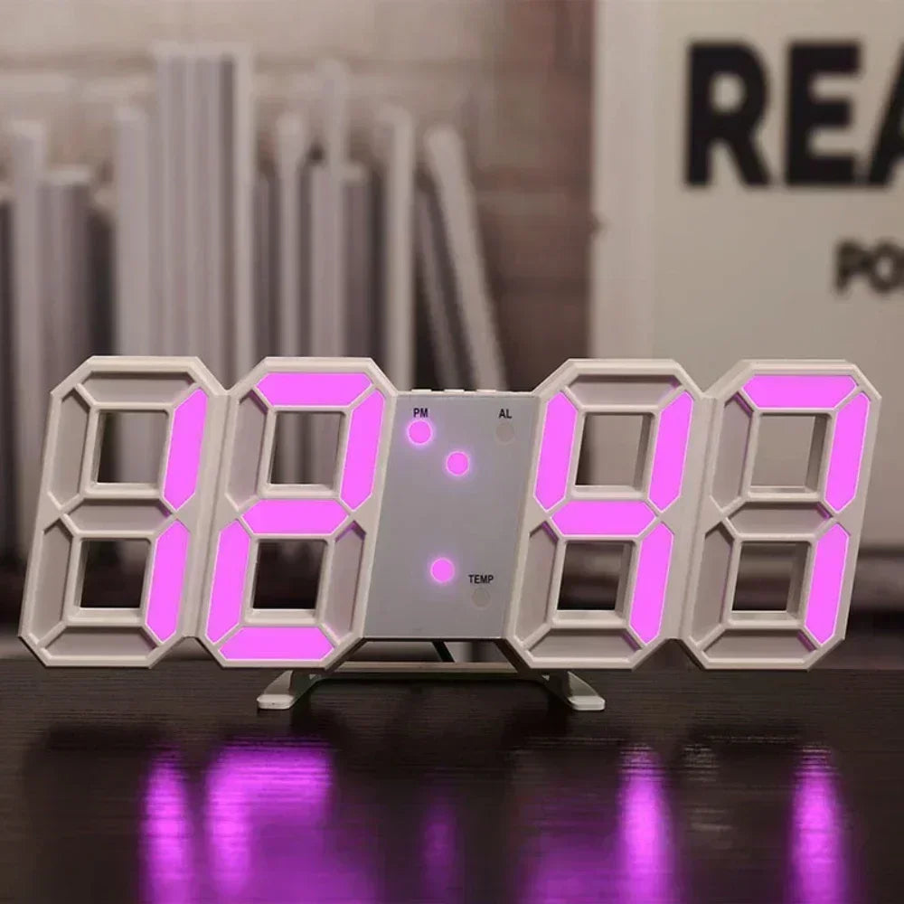 Relógio de mesa digital montado na parede relógio de mesa eletrônico decorativo com modo luminoso ajustável despertadores digitais mesa led