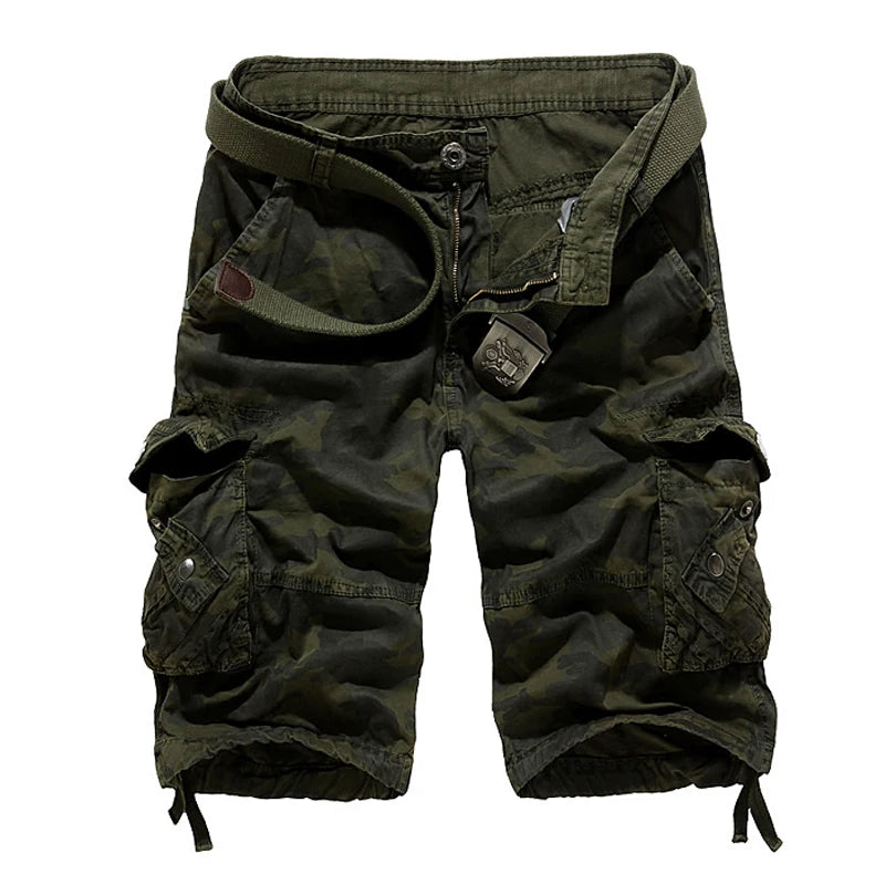 Novos Shorts Cargo Camuflados Masculinos Tamanho EUA 2026 - Estilo Militar Solto e Fresco para o Verão
