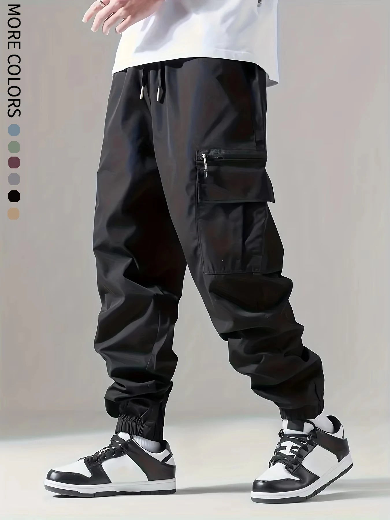 Calça cargo multibolso masculina, calça fina, confortável e respirável, casual ao ar livre, veste, ciclismo, 004