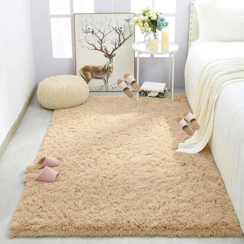 Tapete de pelúcia sala de estar sofá mesa de café verde rosa fofo cobertores macios área tapetes quarto das crianças antiderrapante decoração de casa