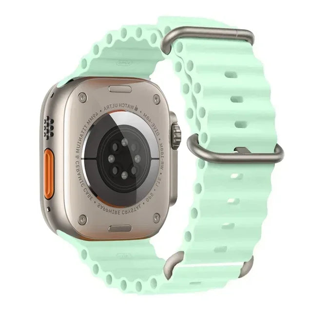 Pulseira oceano para apple watch ultra 2 band 49mm 10 9 8 7 45mm 41mm pulseira de silicone iwatch 6 5 4 3 se 44mm 40 42mm banda